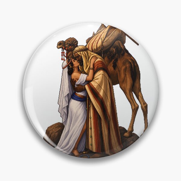 Item preview, Pixel Art Judah Tamar Embrace Biblical Scene designed and sold by aigcx.