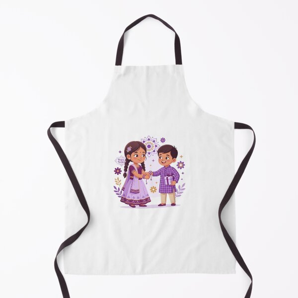 Item preview, Cute Indian Sister and Brother Celebrating Raksha Bandhan - Purple Sibling Love designed and sold by KaleeDesigns.