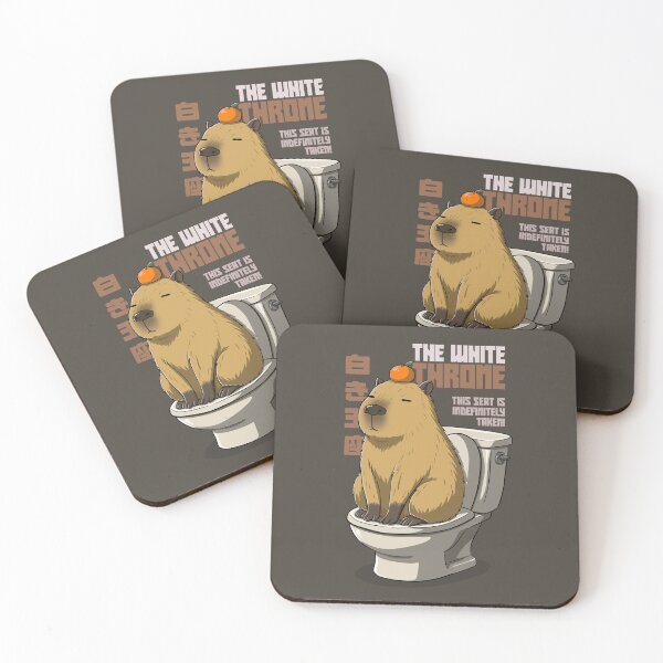 Item preview, The White Throne - Funny Capybara on Toilet designed and sold by ZenReiArt.