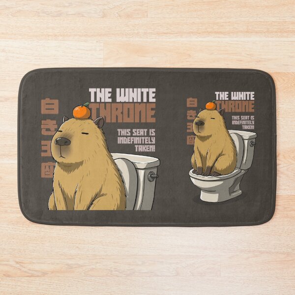 Item preview, The White Throne - Funny Capybara on Toilet designed and sold by ZenReiArt.