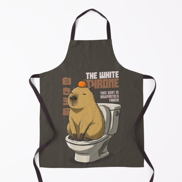 Item preview, The White Throne - Funny Capybara on Toilet designed and sold by ZenReiArt.