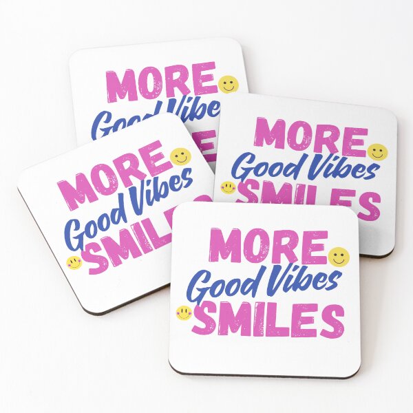 Item preview, More Smiles Good Vibes Inspirational Quote designed and sold by NuYaArt.