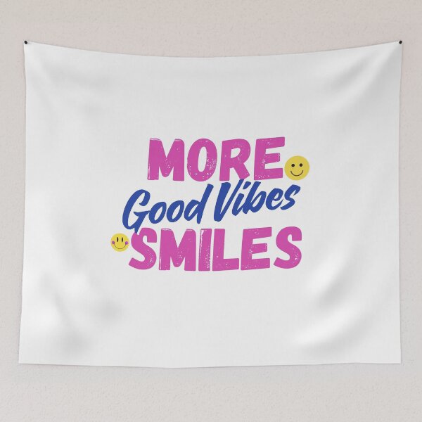 Item preview, More Smiles Good Vibes Inspirational Quote designed and sold by NuYaArt.