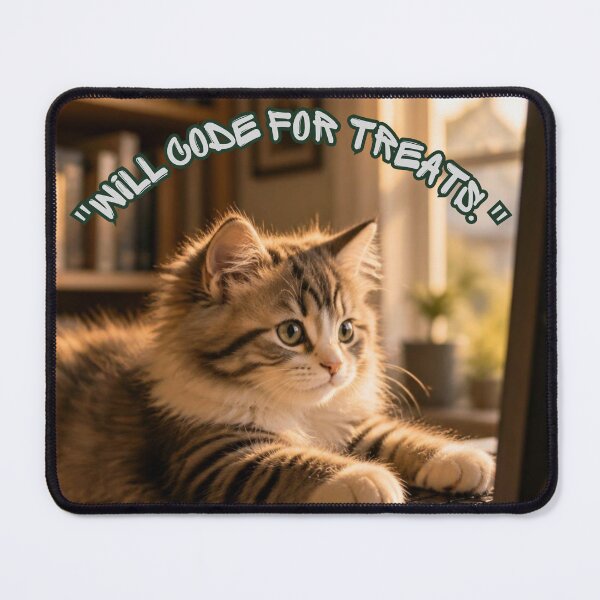 Item preview, Will Code For Treats - Funny Programmer Cat designed and sold by SALVO180674.