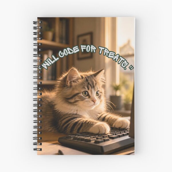 Item preview, Will Code For Treats - Funny Programmer Cat designed and sold by SALVO180674.