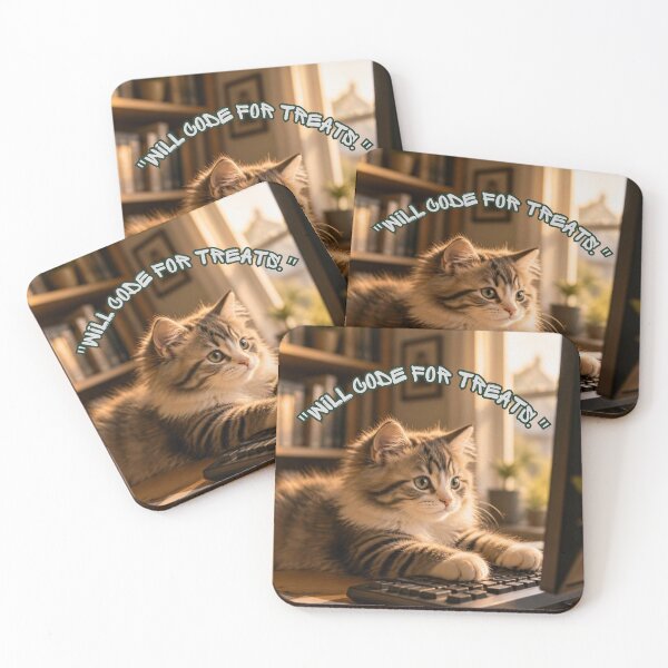 Item preview, Will Code For Treats - Funny Programmer Cat designed and sold by SALVO180674.