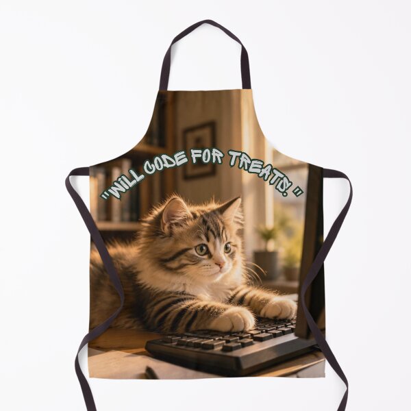 Item preview, Will Code For Treats - Funny Programmer Cat designed and sold by SALVO180674.