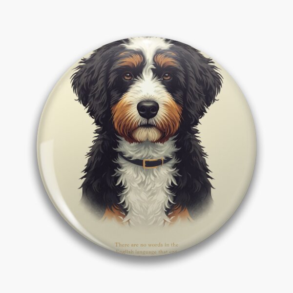 Item preview, Bernedoodle Color Portrait Dog Love Quote designed and sold by WaggingTailsCo.