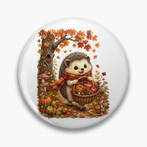 Item preview, Cute Fall Hedgehog Autumn Pumpkin Thanksgiving Woodland Gift designed and sold by QuiteOrbit.