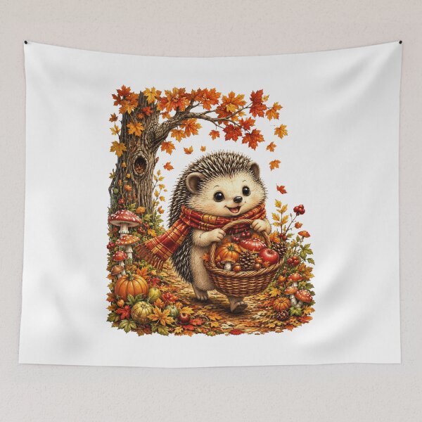 Item preview, Cute Fall Hedgehog Autumn Pumpkin Thanksgiving Woodland Gift designed and sold by QuiteOrbit.
