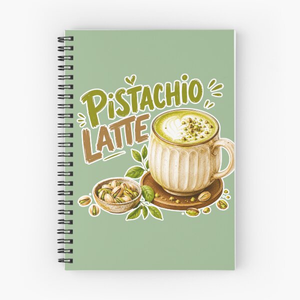 Item preview, Pistachio Latte | Creamy Nutty Gourmet Café Illustration designed and sold by UUniqueIImprint.