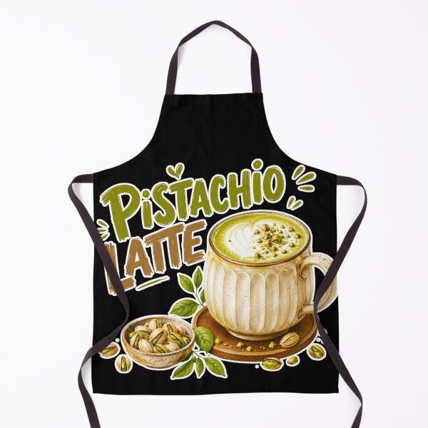Item preview, Pistachio Latte | Creamy Nutty Gourmet Café Illustration designed and sold by UUniqueIImprint.