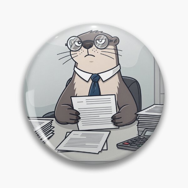 Item preview, The Extremely Serious Otter Tax Auditor Cartoon Art designed and sold by PictorialWhimsy.