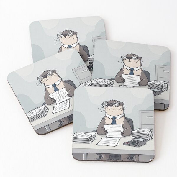 Item preview, The Extremely Serious Otter Tax Auditor Cartoon Art designed and sold by PictorialWhimsy.