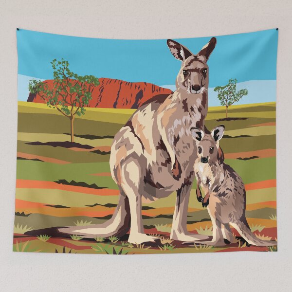 Item preview, Kangaroos at Uluru designed and sold by Art by Ira.