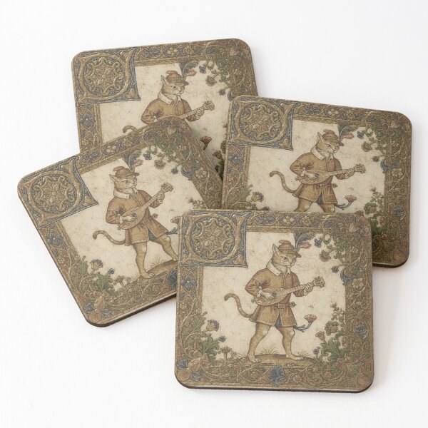 Item preview, Medieval Cat Minstrel Playing a Tiny Lute designed and sold by PictorialWhimsy.