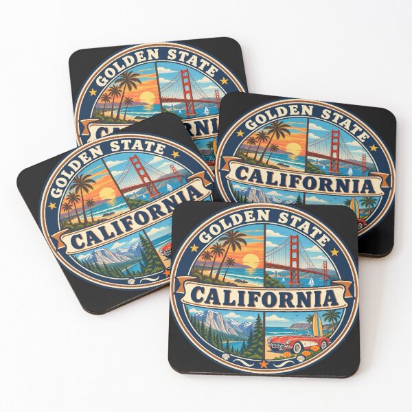 Item preview, California Vintage West Coast Scenic Travel Badge designed and sold by DreamLayerStudio.