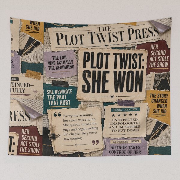 Item preview, The Plot Twist Press – She Won | Empowering Literary Collage Art for Women designed and sold by K3DreamKreations .