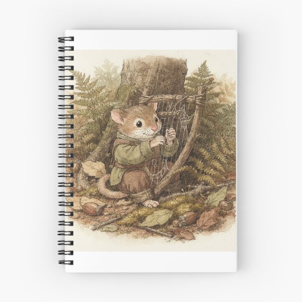 Item preview, Dormouse Folk Tuning the Twig Harp designed and sold by PictorialWhimsy.