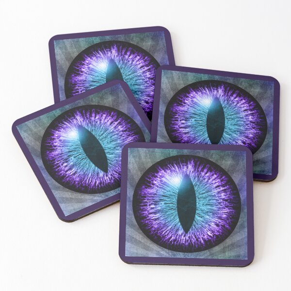 Item preview, Violet Cats Eye Creepy Dark Watcher Art designed and sold by Ghoul Enterprises.