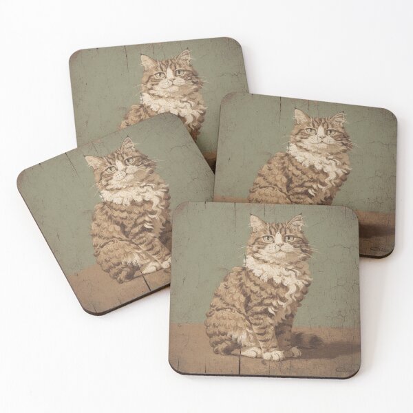 Item preview, Smug Curly Selkirk Rex Folk Portrait designed and sold by PictorialWhimsy.