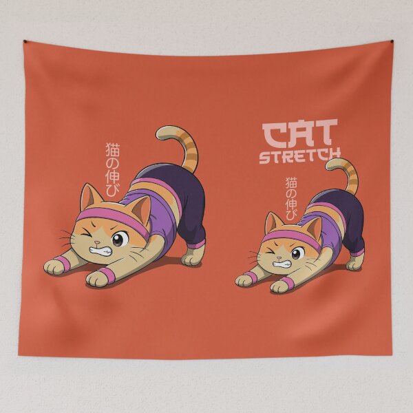 Item preview, Cat Stretch - Funny Cat Yoga Pose Illustration designed and sold by ZenReiArt.