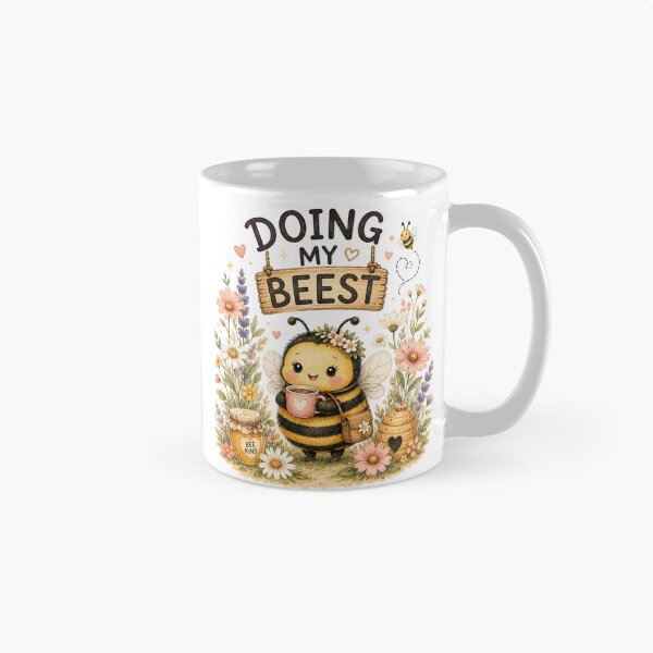 Item preview, Doing My Beest – Cute Funny Bee | Motivational Cottagecore Design designed and sold by DreamyBrushArt.