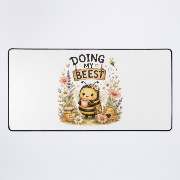 Item preview, Doing My Beest – Cute Funny Bee | Motivational Cottagecore Design designed and sold by DreamyBrushArt.