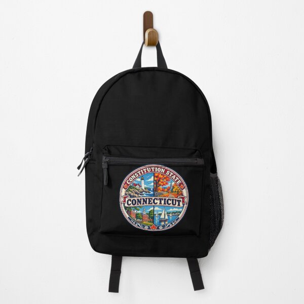 Item preview, Connecticut Vintage New England Coastal Travel Badge designed and sold by DreamLayerStudio.
