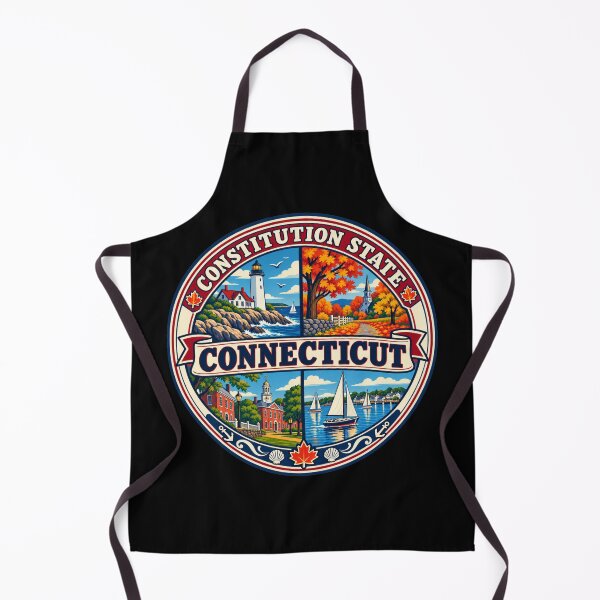 Artikelvorschau, Connecticut Vintage New England Coastal Reiseabzeichen entworfen und verkauft von DreamLayerStudio.