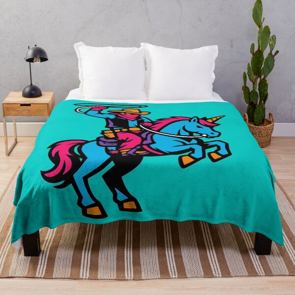Item preview, Neon Cowboy Riding a Unicorn – Wild West Rodeo Lasso designed and sold by KungPowUnicorn.
