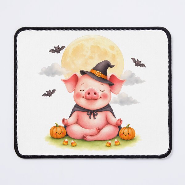 Item preview, Halloween Lotus Pig in a Witch’s Hat designed and sold by YogiAnimalArt.