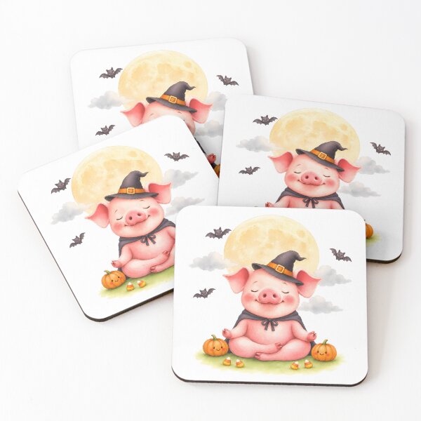 Item preview, Halloween Lotus Pig in a Witch’s Hat designed and sold by YogiAnimalArt.