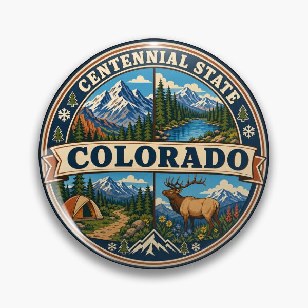 Item preview, Colorado Vintage Rocky Mountain Outdoor Travel Badge designed and sold by DreamLayerStudio.