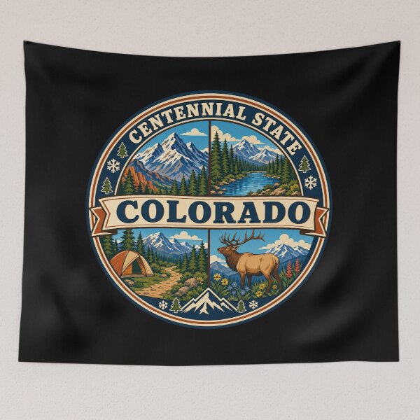 Item preview, Colorado Vintage Rocky Mountain Outdoor Travel Badge designed and sold by DreamLayerStudio.