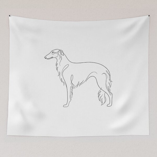 Item preview, Minimalist Borzoi Line Art Elegant Dog Breed Profile Graphic designed and sold by KreatoLab.