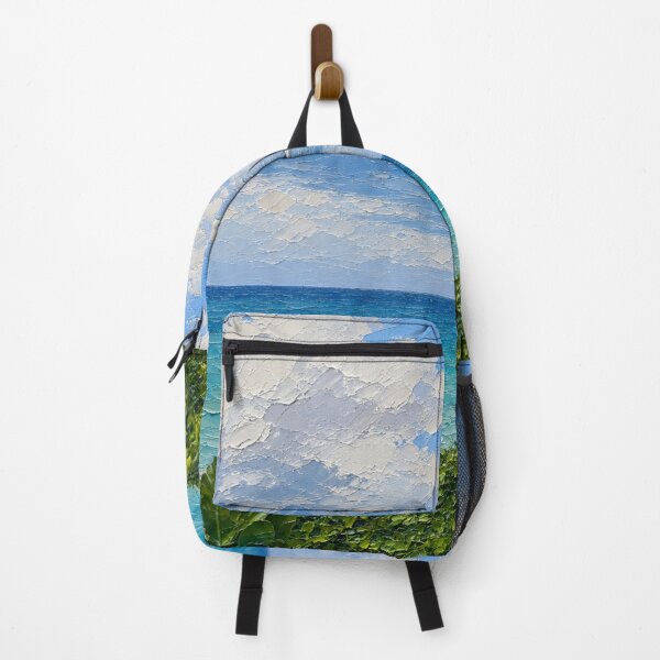 Item preview, Airplane Flying Over Naiyang Beach Phuket, Ocean Impasto Oil Painting designed and sold by BlossoraStudio.