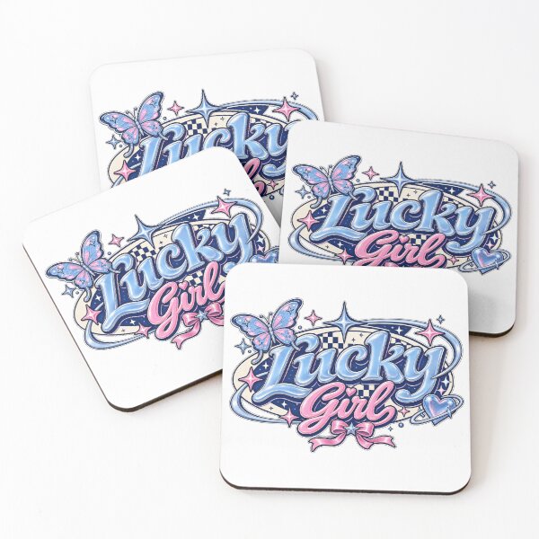 Item preview, Lucky Girl Y2K Retro Chrome Butterfly Celestial Aesthetic Design designed and sold by MindMess Studio.
