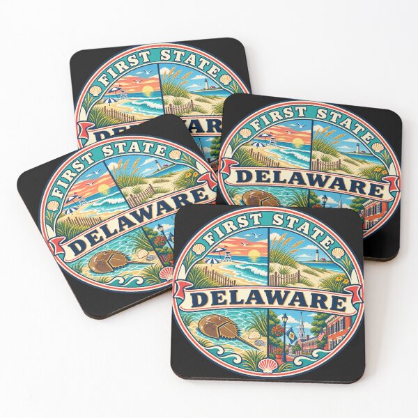 Item preview, Delaware Vintage Coastal First State Travel Badge designed and sold by DreamLayerStudio.