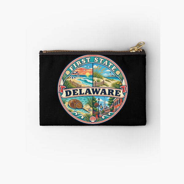 Item preview, Delaware Vintage Coastal First State Travel Badge designed and sold by DreamLayerStudio.
