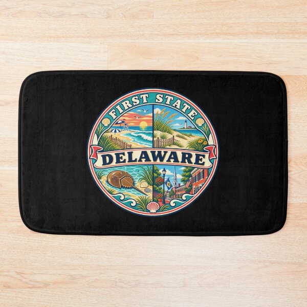 Item preview, Delaware Vintage Coastal First State Travel Badge designed and sold by DreamLayerStudio.