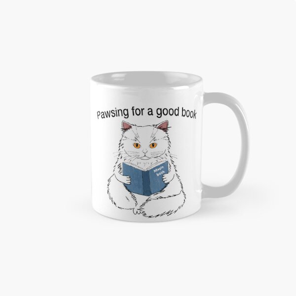 Item preview, Reading Cat Pun Cute Hand Drawn Illustration for Book Lovers designed and sold by LafinaArt.
