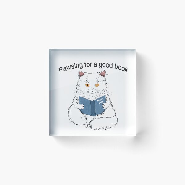 Item preview, Reading Cat Pun Cute Hand Drawn Illustration for Book Lovers designed and sold by LafinaArt.