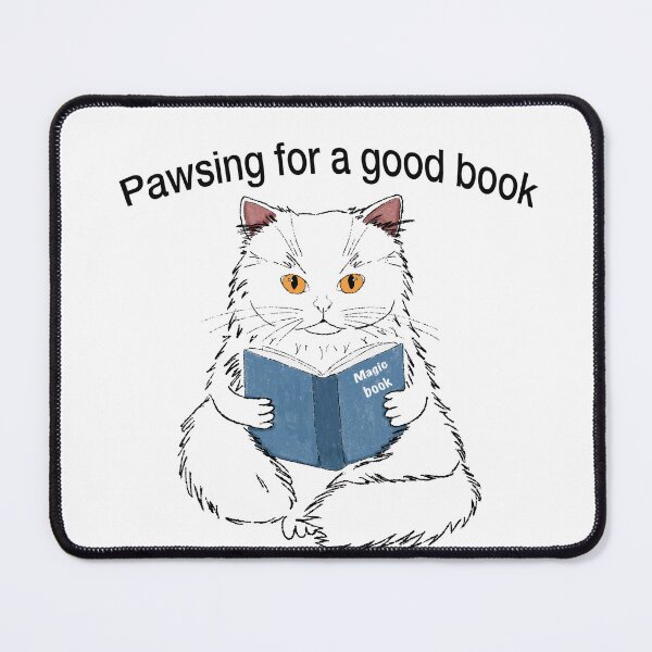 Item preview, Reading Cat Pun Cute Hand Drawn Illustration for Book Lovers designed and sold by LafinaArt.