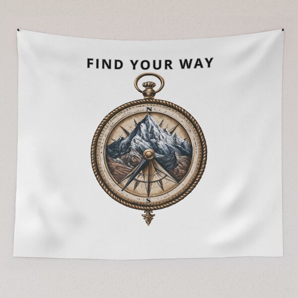 Item preview, Vintage Compass with Mountain Range Adventure Vector designed and sold by TrendyGalaxy.