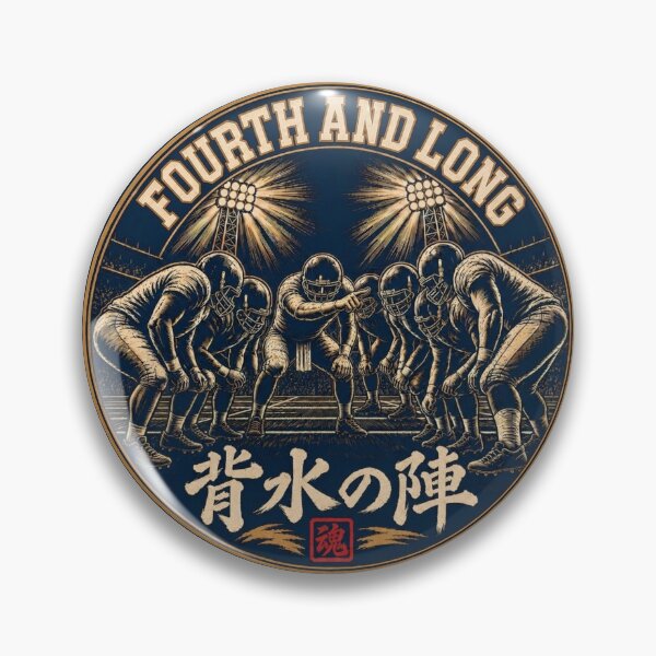 Item preview, Fourth And Long Football Huddle Vintage Japanese Kanji Warrior Design designed and sold by Locker39.