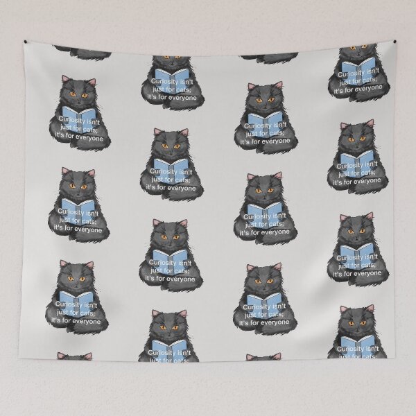 Item preview, Reading Black Cat CuriousQuote Book Lover Gift designed and sold by LafinaArt.