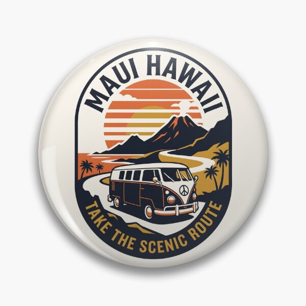 Item preview, Maui Beach Van - Road Trip Vintage Travel Emblem designed and sold by SplashTastic.