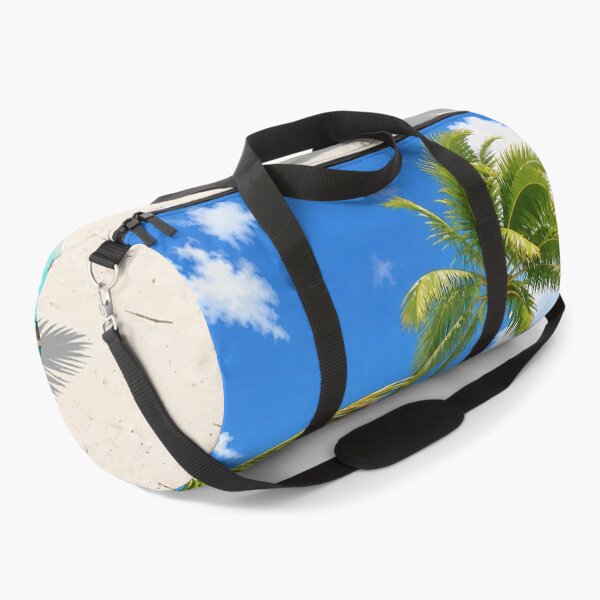Item preview, Bora Bora Tropical Beach Cartoon Print — Palm Trees and Turquoise Lagoon, French Polynesia designed and sold by IsleAmore.