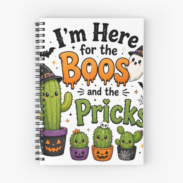 Item preview, I'm Here For The Boos And The Pricks Cute Halloween Cactus designed and sold by ThaphadaArtGall.